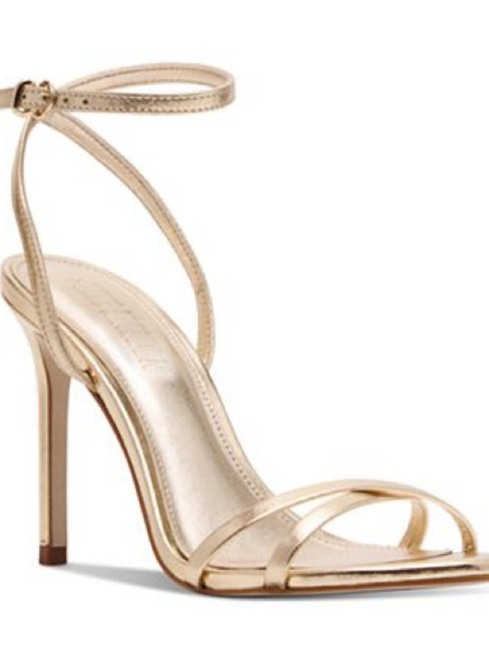 Steve Madden Metallic Gold Cross-Strap Stiletto Sandals
